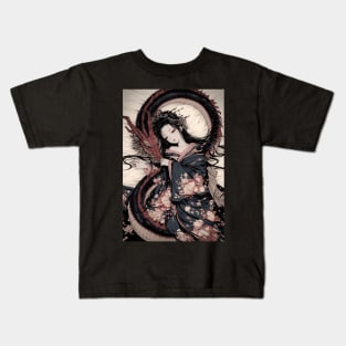 Geisha and Dragon 7902 Kids T-Shirt